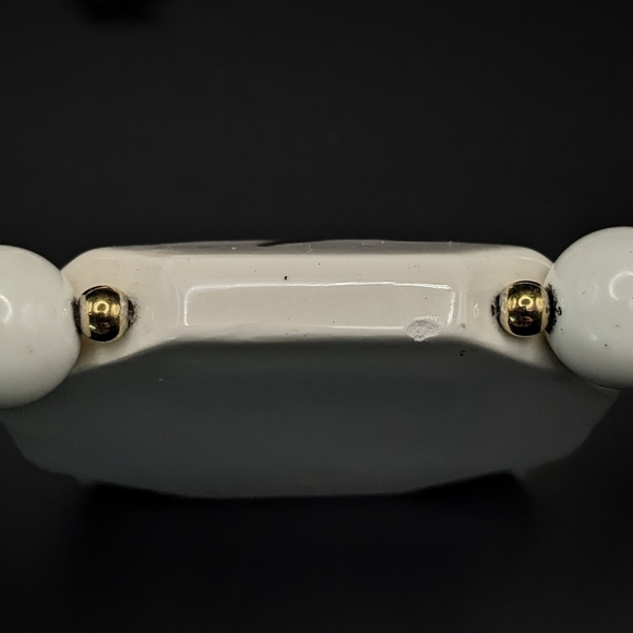 VINTAGE Japanese Hand Painted Ceramic Modernist Necklace & Clipon Earrings Set - Picture 11 of 11